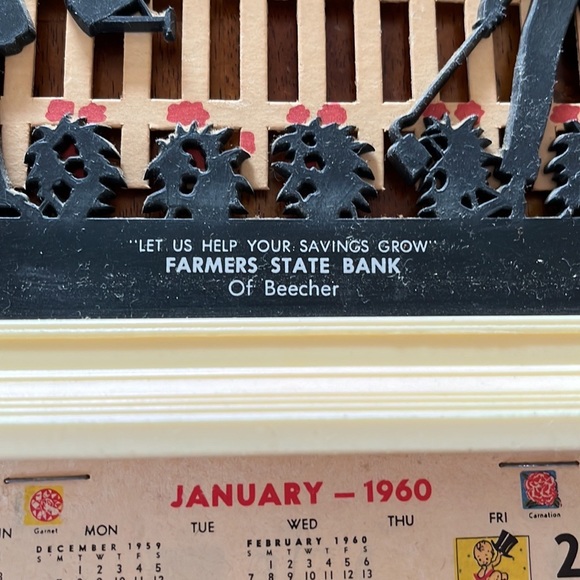 1960 Gardening Silhouette Calendar Holder~Gardening~Beecher~Vintage 60s - Picture 2 of 8